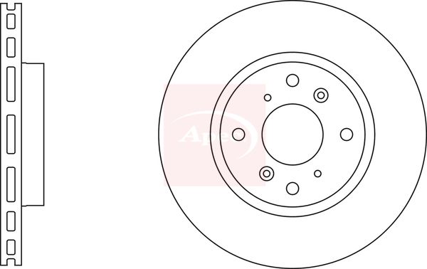 Apec 2 x Brake Disc Set Vented
