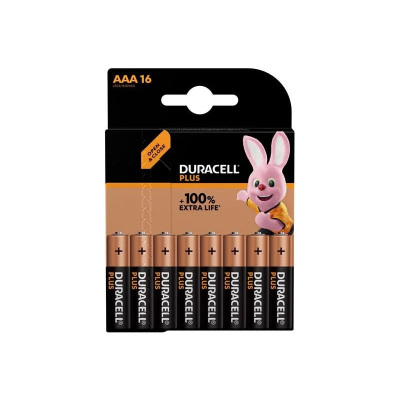 Duracell AAA Cell +100% Plus Power Batteries (Pack 16) - S19037