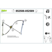 Valeo Electric Window Regulator Lifter Right Front 852589