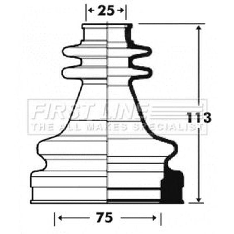 First Line Drive Shaft Bellow Kit Front Right FCB2914