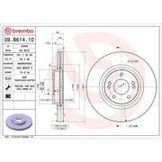 Brembo 2 x Front Brake Discs 09.B614.10