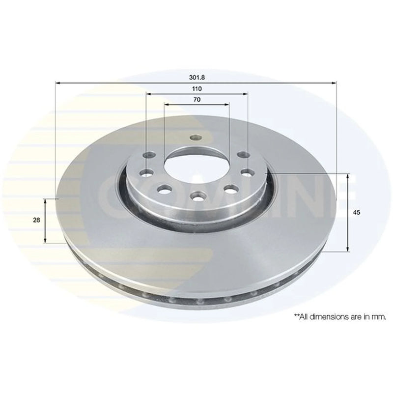 Comline 2 x Front Brake Discs ADC1115V
