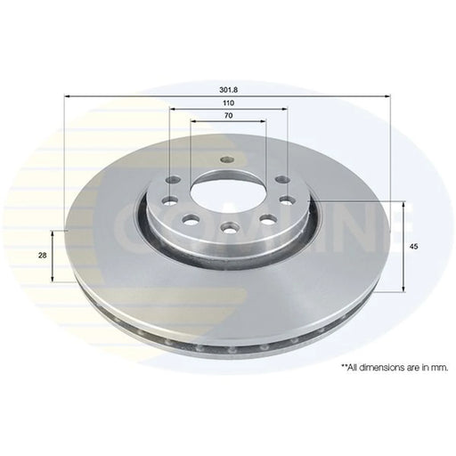 Comline 2 x Front Brake Discs ADC1115V
