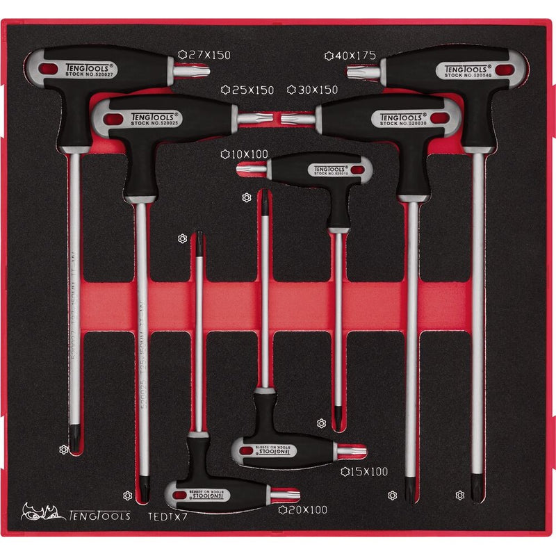 Teng Tools T-Handle TX Key Set FOAM2 7 Pieces