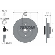 Textar 2 x Solid Rear Brake Discs 92133303