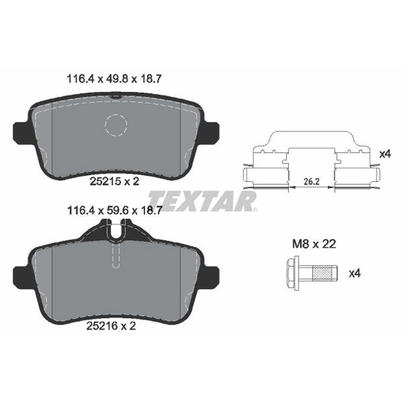 Textar Rear Brake Pad Set 2521501