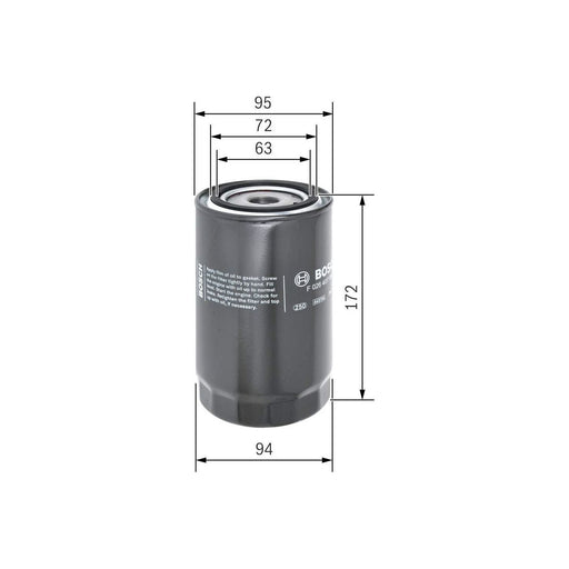 Genuine Bosch Car Oil Filter P7081 Fits Iveco Daily 50C14P - 3.0 - 99-06 F026407 Bosch  - Town Parts