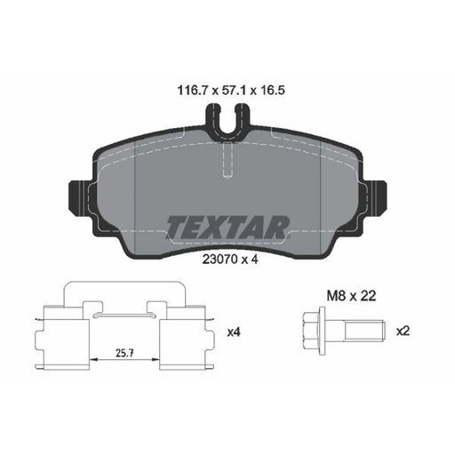 Textar Front Brake Pad Set 2307004