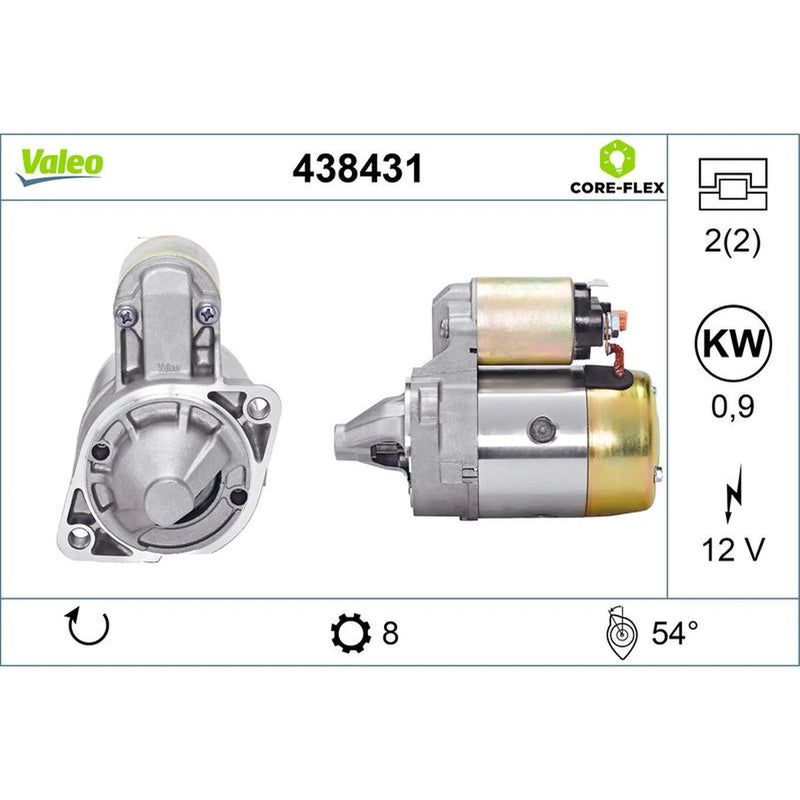 Valeo Starter Motor 12V 0.9kW 8 Teeth 438431