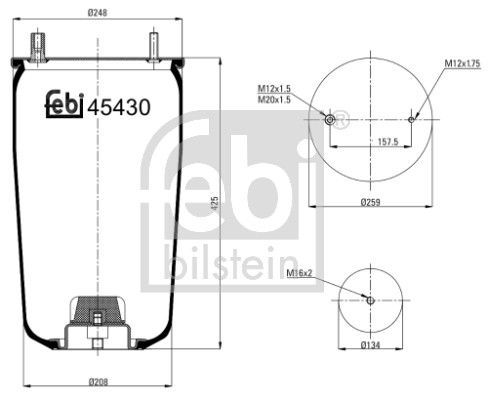 Febi Air Suspension Bellow 134mm
