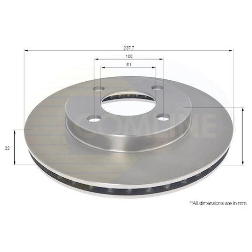 Comline 2 x Front Brake Discs ADC0292V