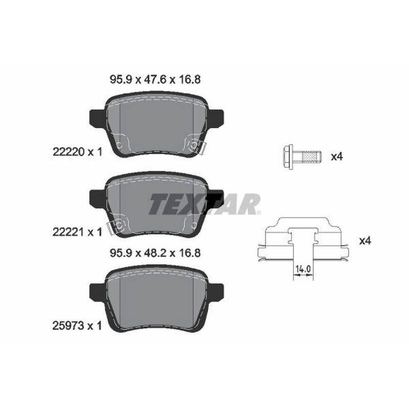 Textar Rear Brake Pad Set 2222001