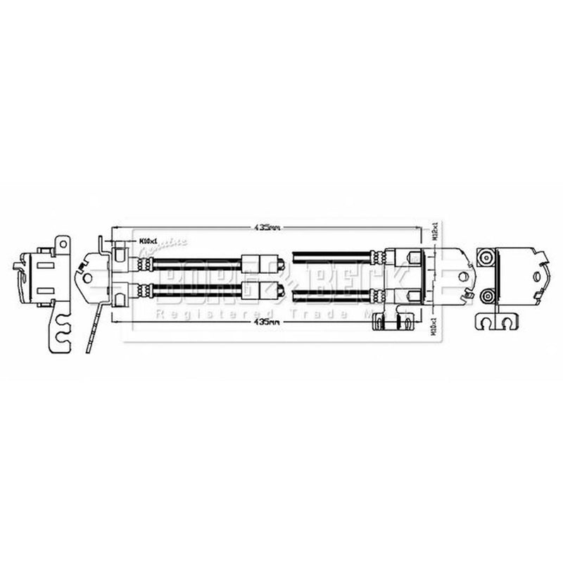 Borg & Beck Brake Hydraulic Hose Line Rear Lef BBH8510