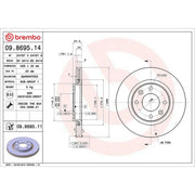 Brembo 2 x Front Brake Discs 09.8695.11