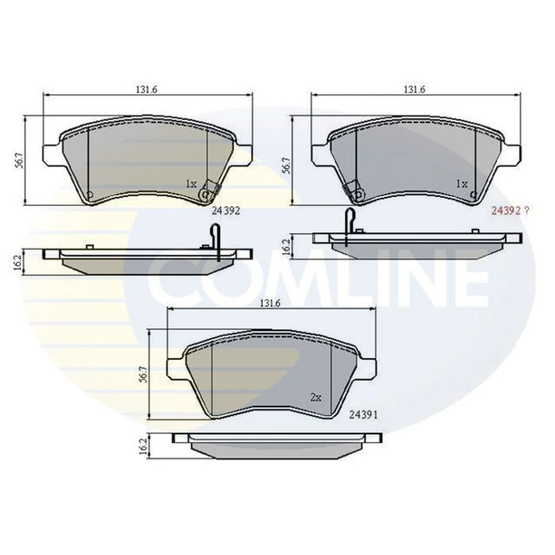 Comline 4 x Front Brake Pad Set CBP31513