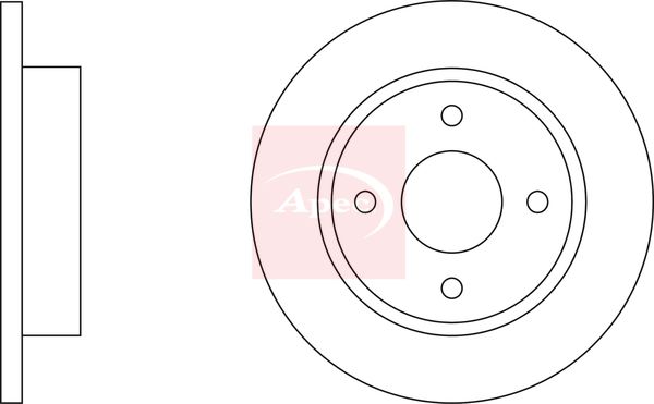 Apec 2 x Brake Disc Set Solid