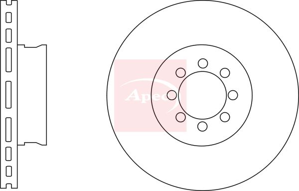 Apec 2 x Brake Disc Set Vented