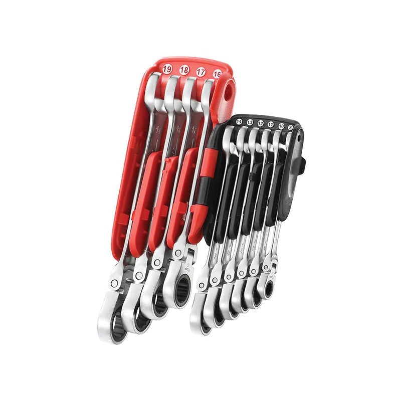 Facom 467BF.JP10PB Ratchet Combination Flexi Wrench Set, 10 Piece - 467BF.JP10PB