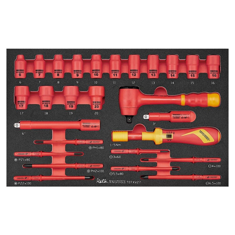 Teng Tools Insulated Torque Screwdriver Set FOAM3 27 Pieces