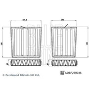 Blue Print Cabin Air Filter Set Wide High ADBP250036