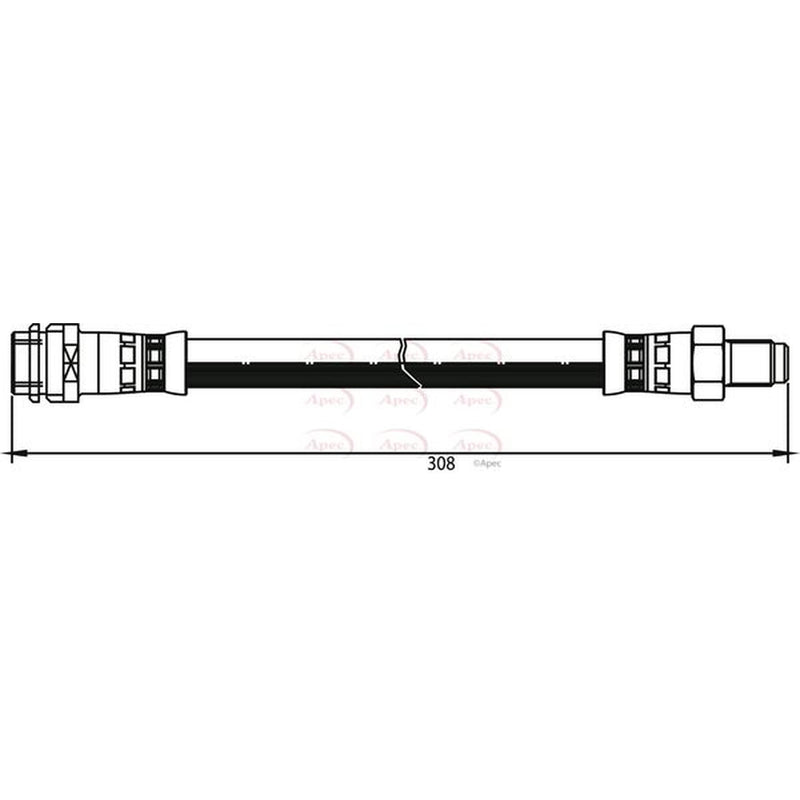 Apec Brake Hydraulic Hose Line Rear HOS3804
