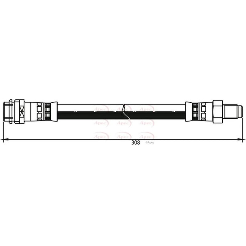 Apec Brake Hydraulic Hose Line Rear HOS3804