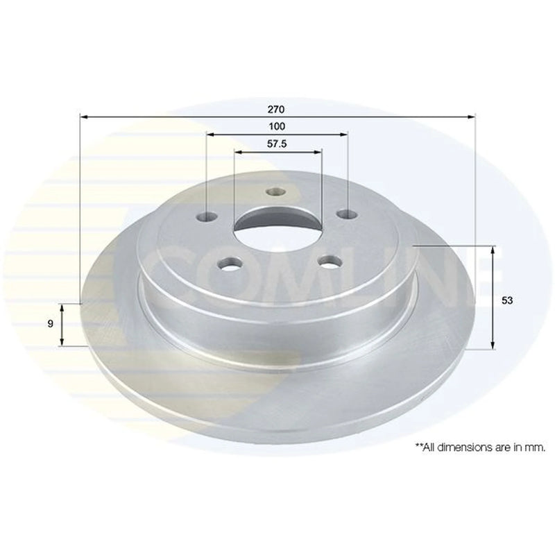 Comline 2 x Solid Rear Brake Discs ADC2308