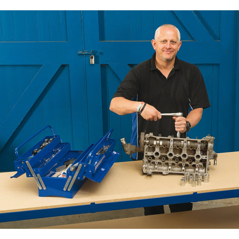 Draper Tool Box Extra-Long Four Tray 495mm Blue