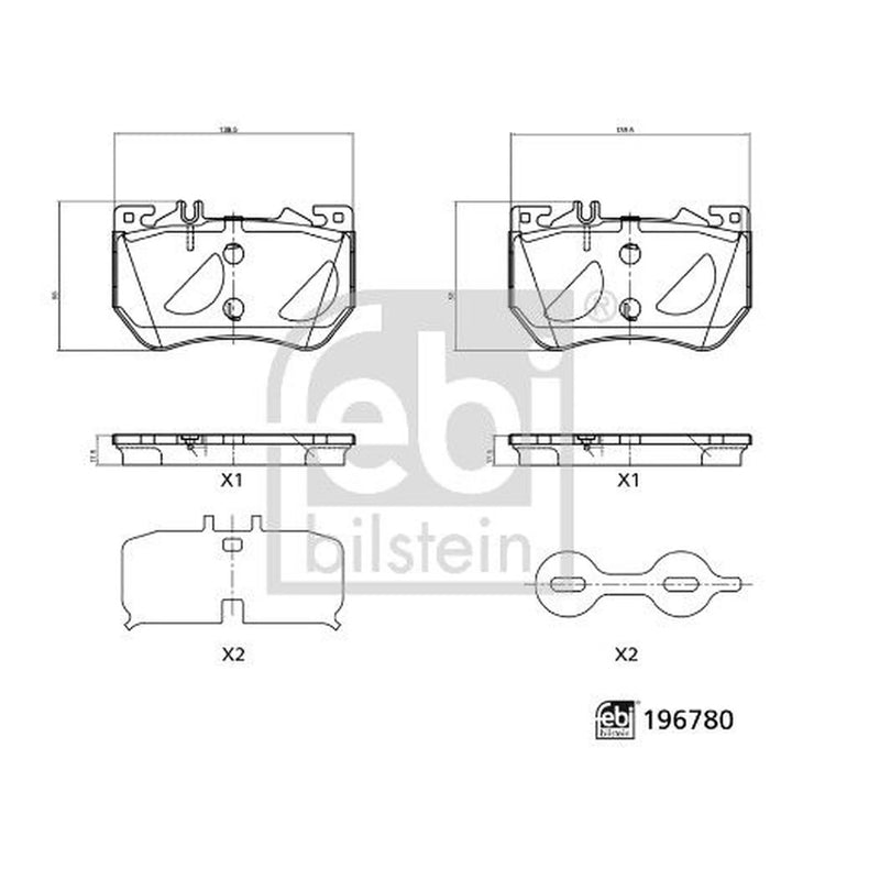 Febi Front Brake Pad Set 196780
