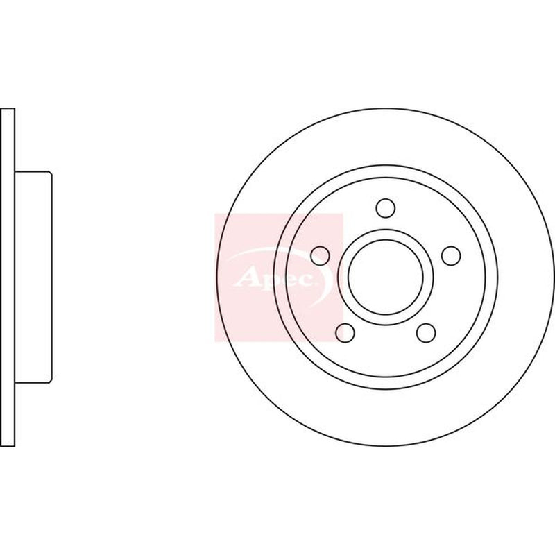 Apec 2 x Solid Rear Brake Discs DSK2926