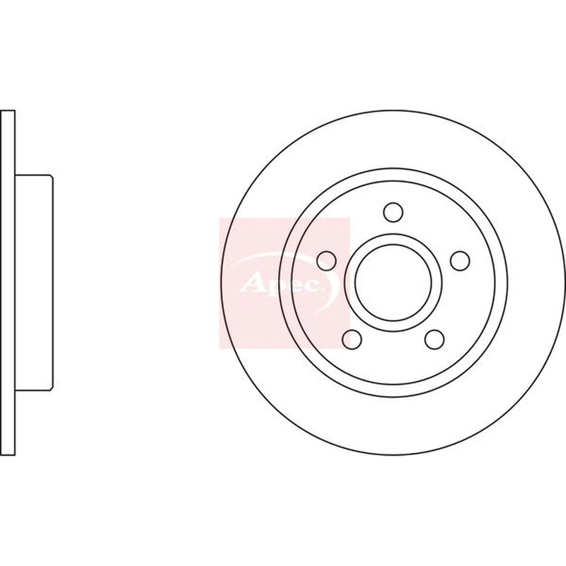 Apec 2 x Solid Rear Brake Discs DSK2926