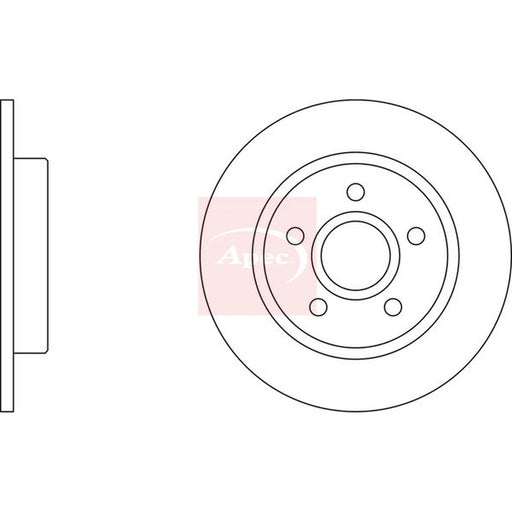 Apec 2 x Solid Rear Brake Discs DSK2926