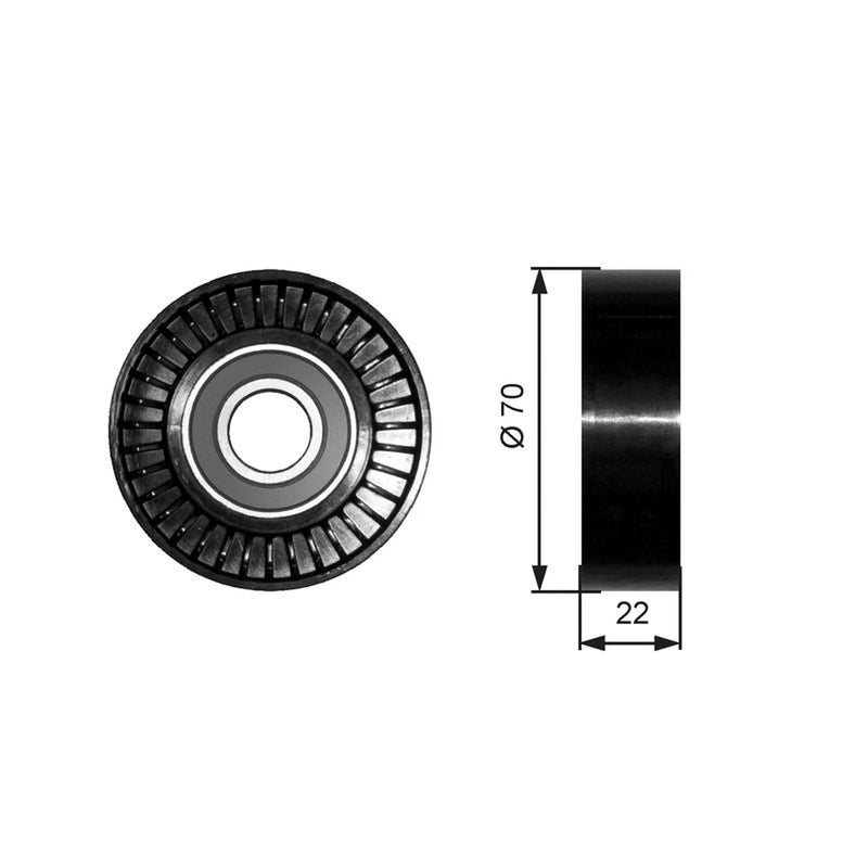 Gates V-Ribbed Belt Deflection/Guide Pulley T36252