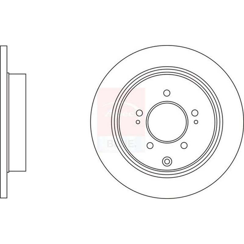 Apec 2 x Solid Rear Brake Discs SDK6935