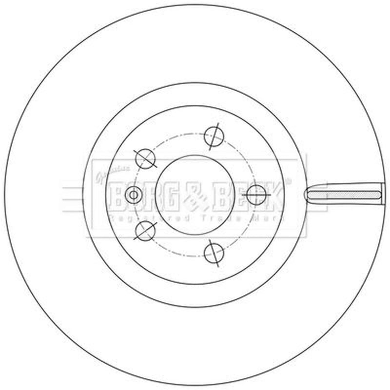 Borg & Beck 2 x Vented Front Brake Discs BBD5598