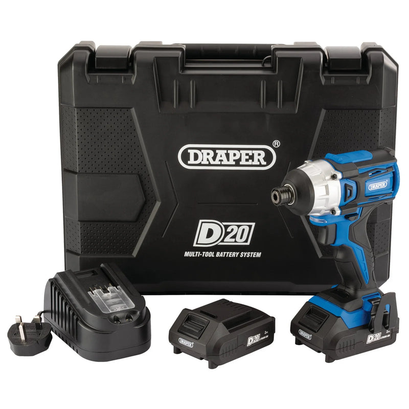 D20 Impact Driver 20V Brushless 180Nm with 2 x 2.0Ah Batteries