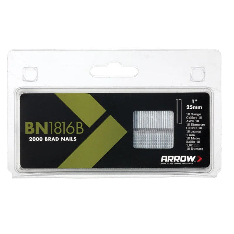 Arrow BN1816B Brad Nails 25mm Brown Head (Pack 2000) - ABN1816B