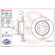Brembo 2 x Rear Brake Discs 09.C663.11
