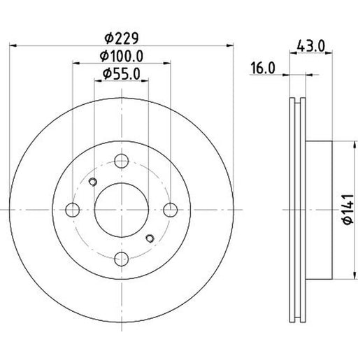 DON 2 x Internally Vented Front Brake Discs PCD15262