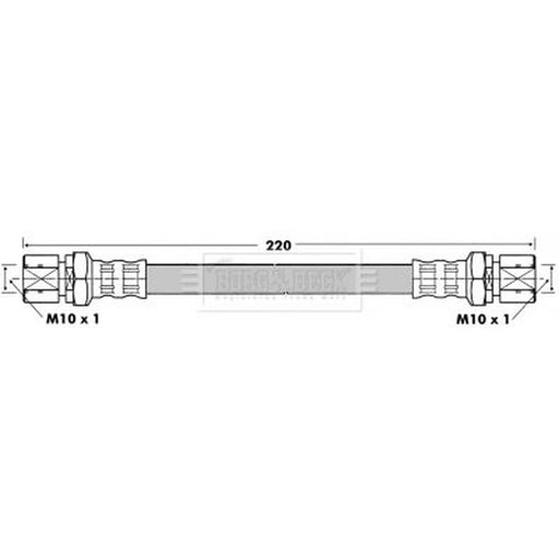 Borg & Beck Brake Hydraulic Hose Line Rear Left BBH6770