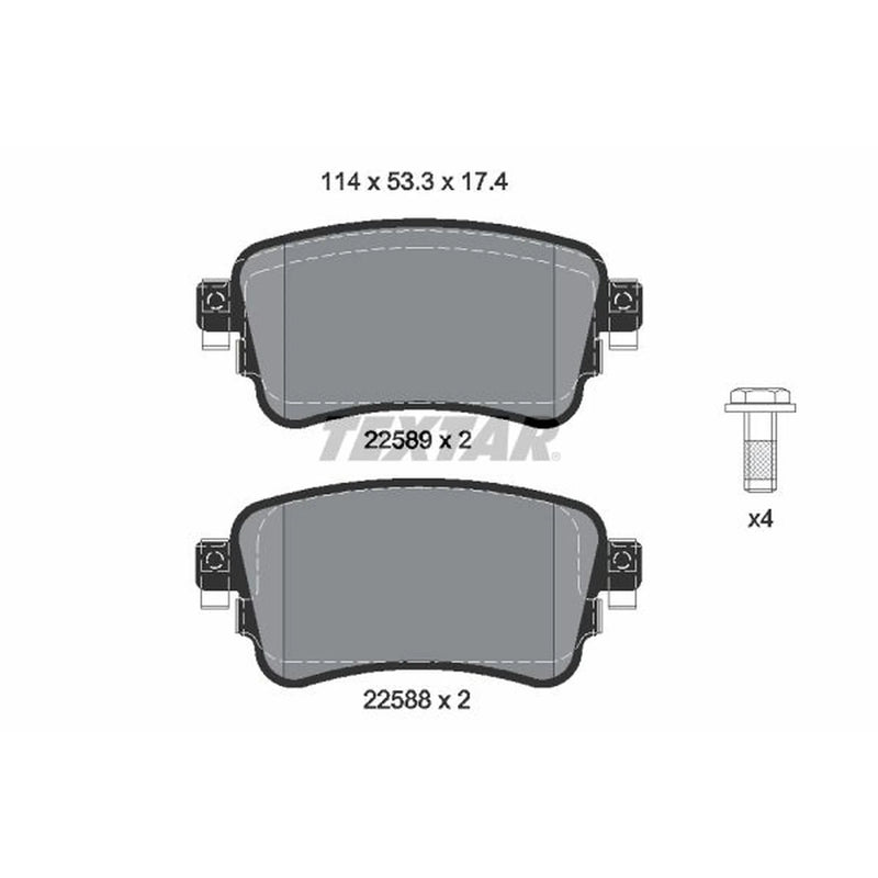 Textar Rear Brake Pad Set 2258801