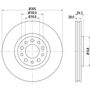 DON 2 x Internally Vented Front Brake Discs PCD11992