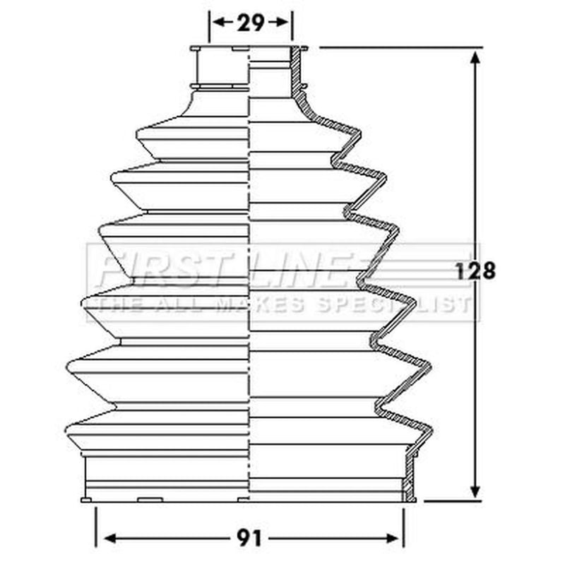 First Line Drive Shaft Bellow Kit Front Left Thermoplast FCB6206