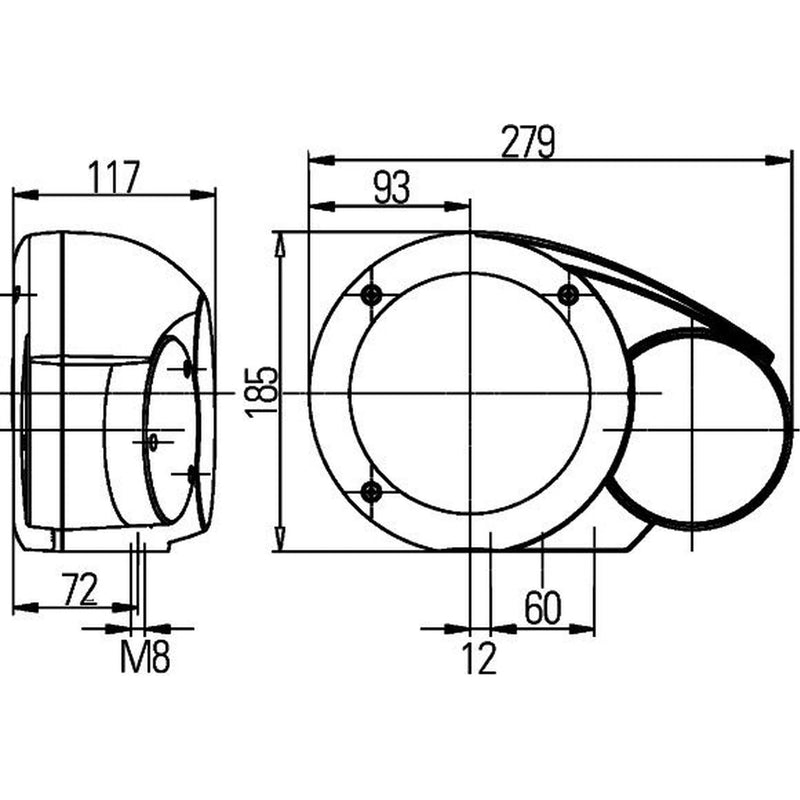 Hella Headlight Headlamp P21W Right 1E3 996 160-681
