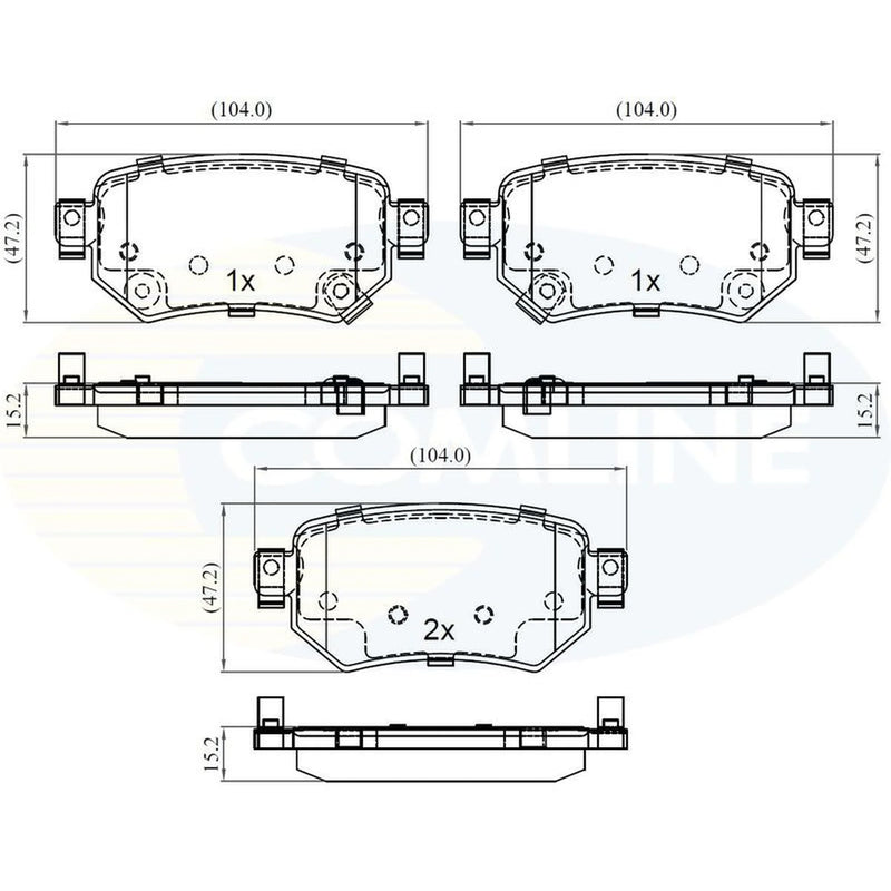 Comline 4 x Rear Brake Pad Set CBP32386