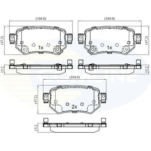 Comline 4 x Rear Brake Pad Set CBP32386