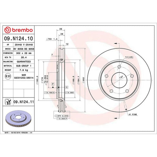 Brembo 2 x Front Brake Discs 09.N124.11