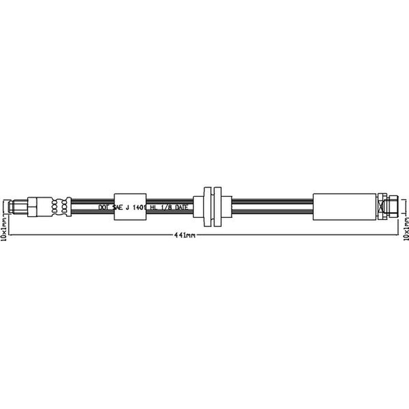 Juratek Brake Hydraulic Hose Line Rear JBH1109