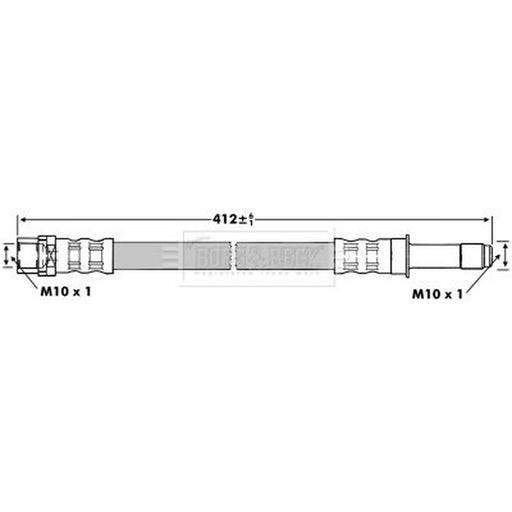 Borg & Beck Brake Hydraulic Hose Line Rear Left BBH6884