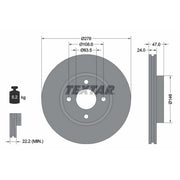 Textar 2 x Externally Vented Front Brake Discs 92075400